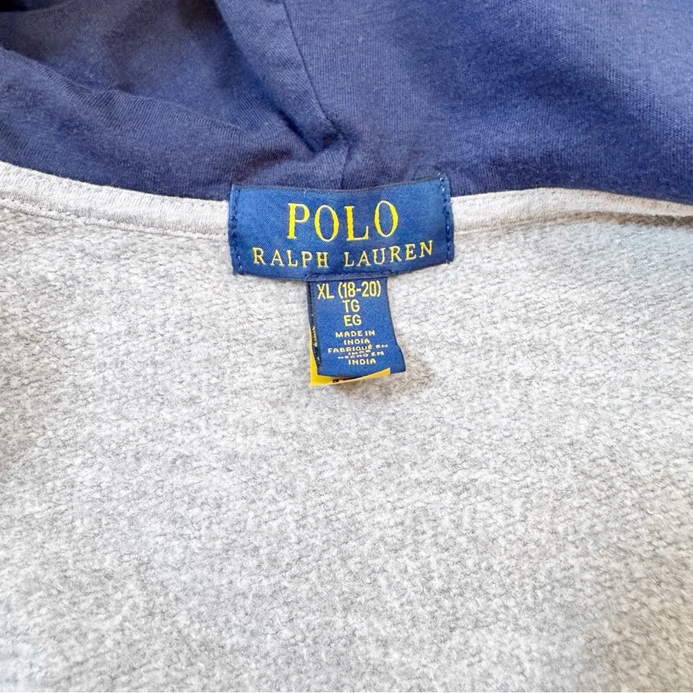 Polo‎ by Ralph Lauren boy's long sleeve Gray Zip-Up Hoodie logo